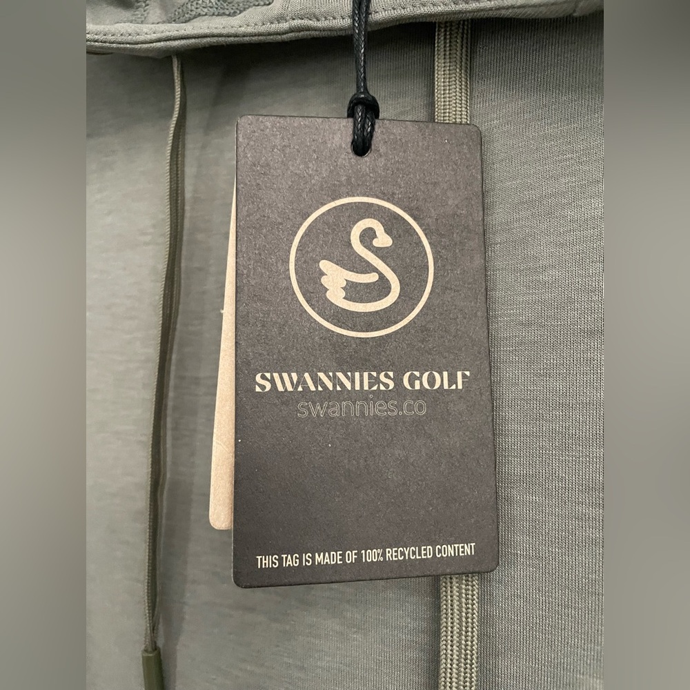 Swannies Golf Coastal Hoodie Mens Large Pullover Olive - Picture 4 of 11